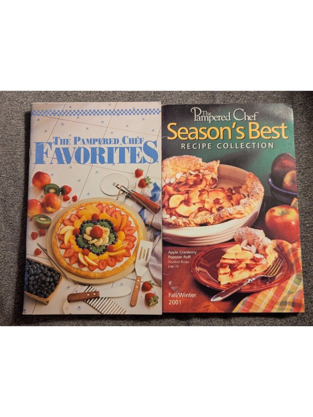 The Pampered Chef Recipe Books Lot - Favorites & Seasons Best Fall/Winter 2001